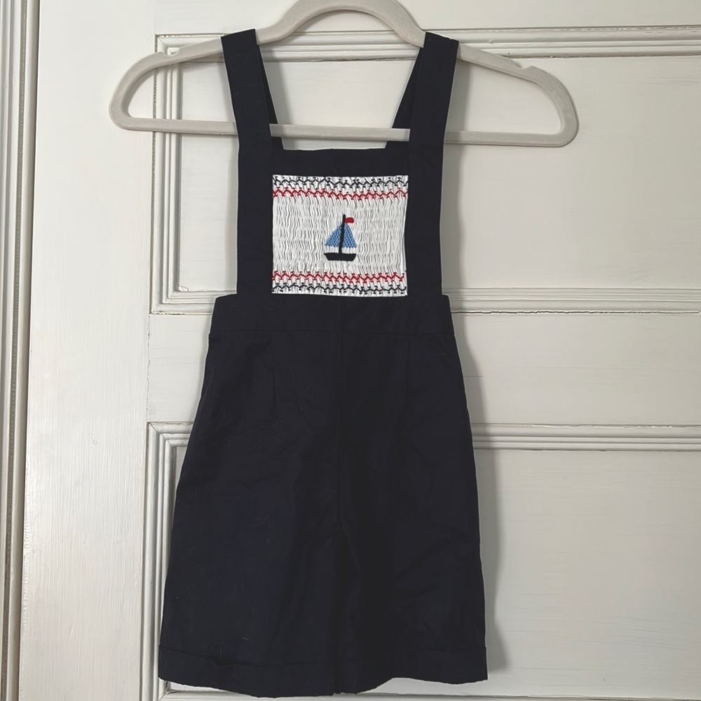 Rachel Riley Sailboat Smocked Dungarees 2